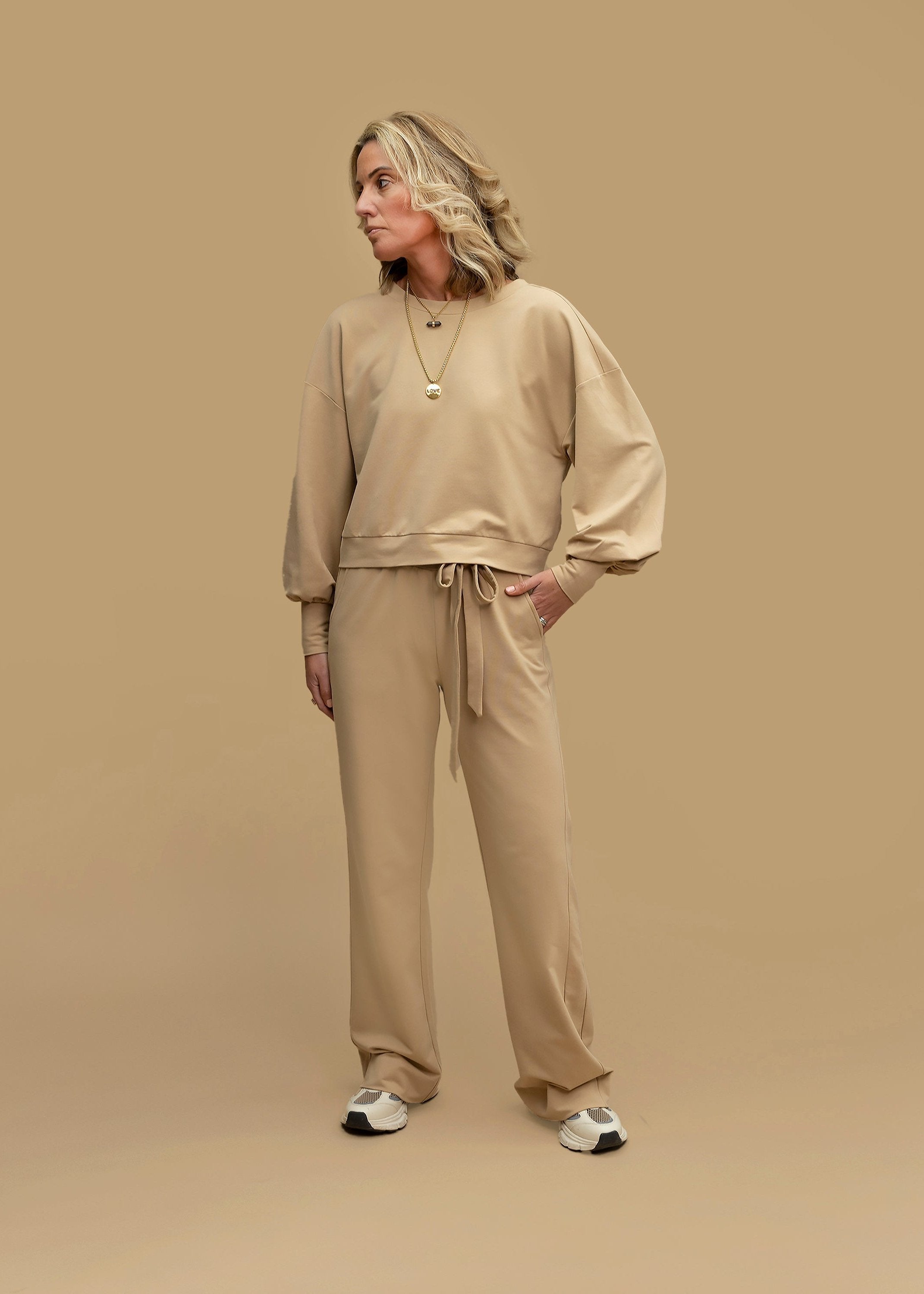 GAIA statement sleeve top, camel (SALE)