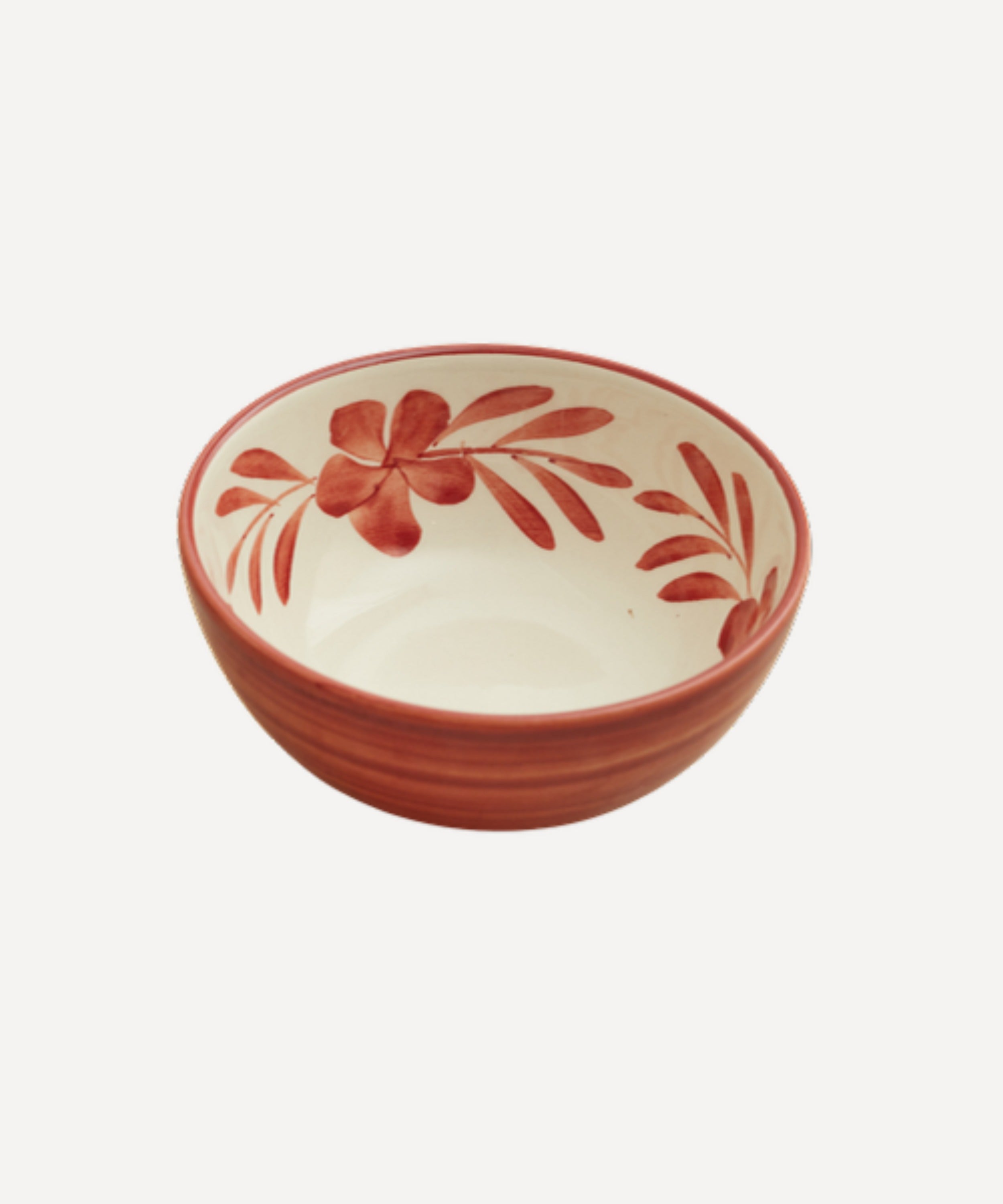 Flor Bowl 18 cm | Hand-Painted Ceramic, Rust Red