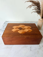 Antique Wooden Parquetry Box, C1920