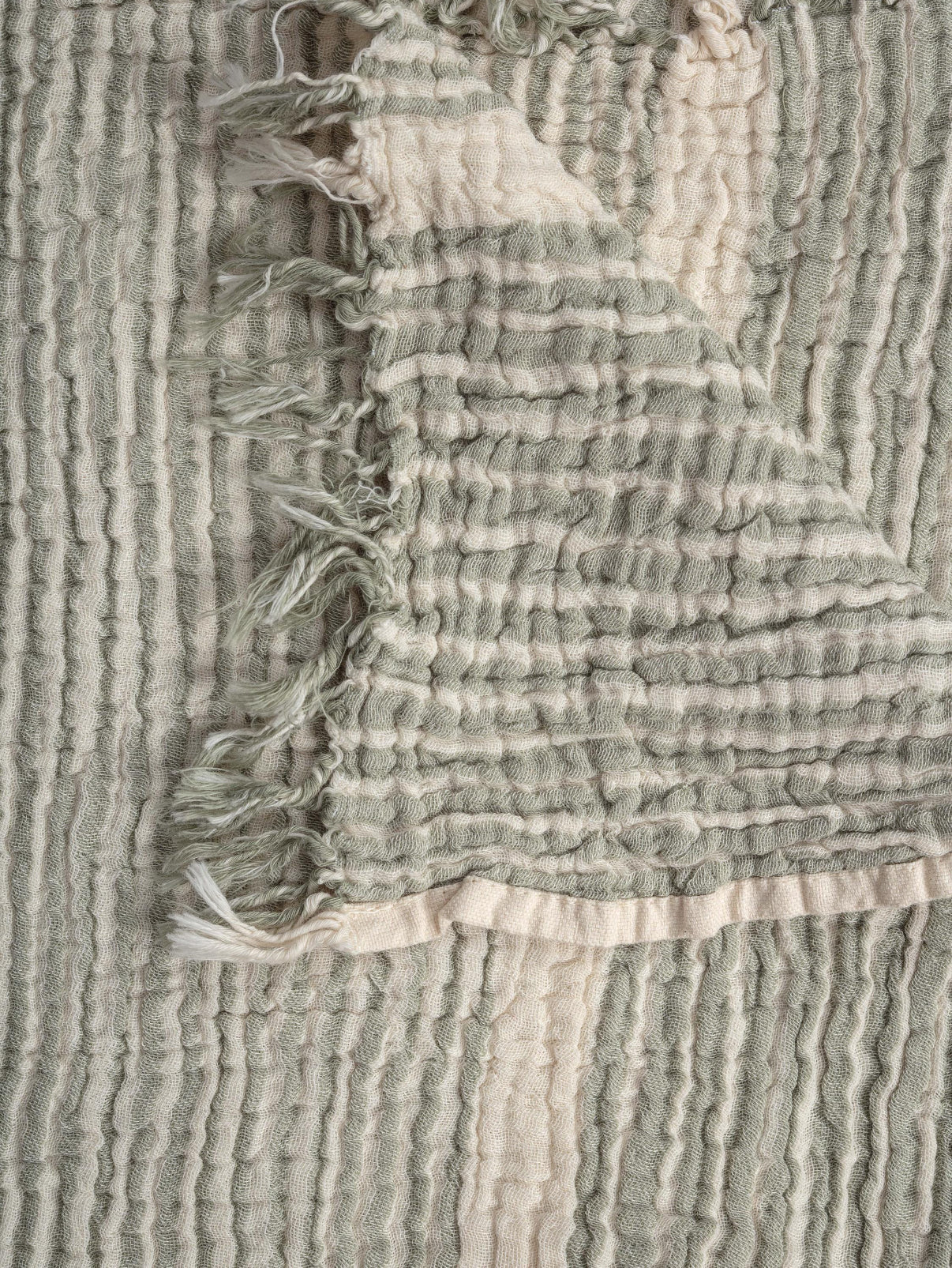 The Sorbet Collection: Matcha & White Stripe Muslin Towel