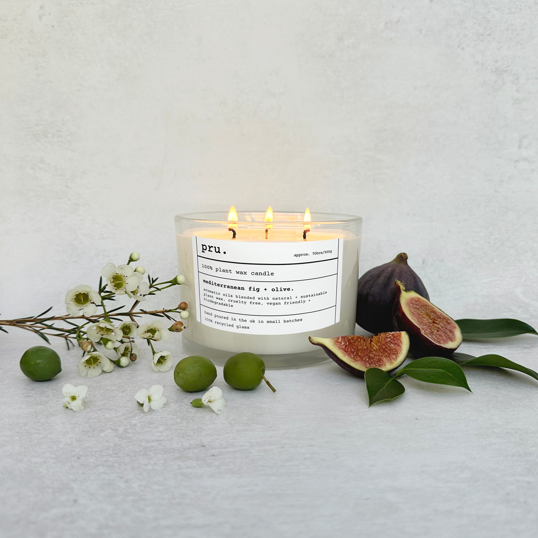 100% Plant wax three wick candles