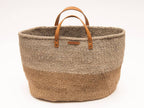 KAZA: Brown & Grey Two Tone Woven Shopper: Large