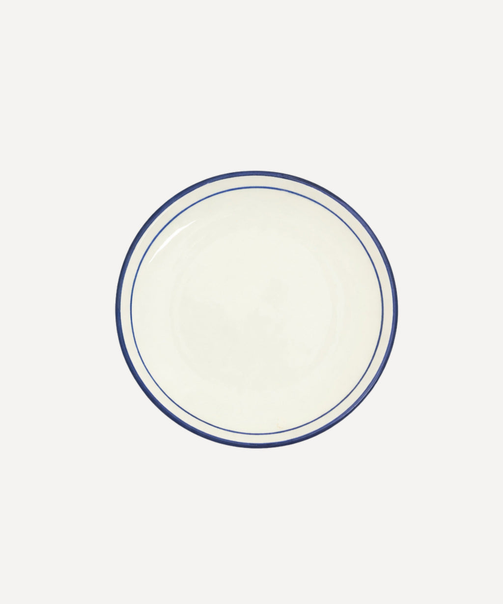 Rim Bread Plate | Hand-Painted Ceramic, Deep Blue