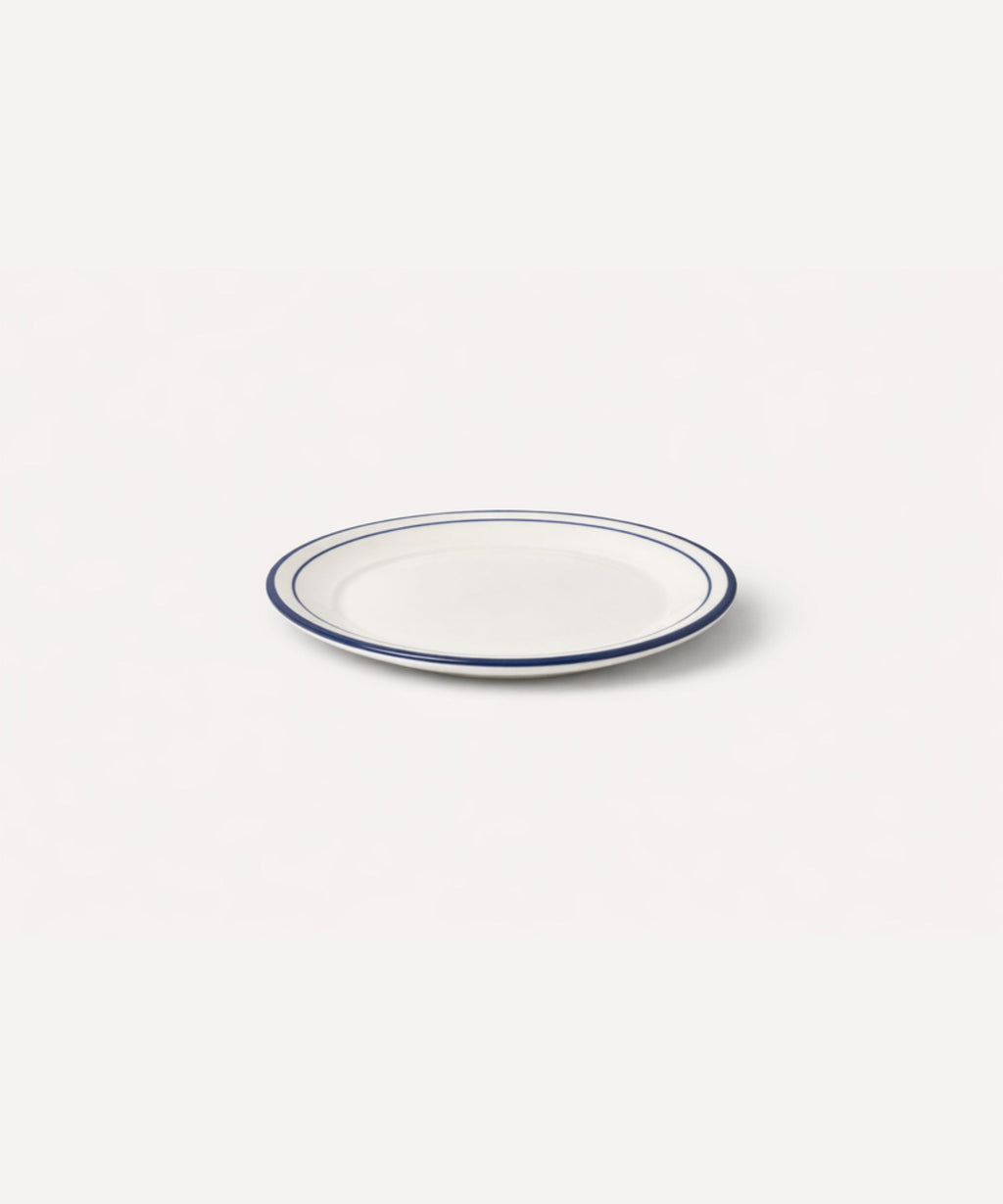 Rim Bread Plate | Hand-Painted Ceramic, Deep Blue