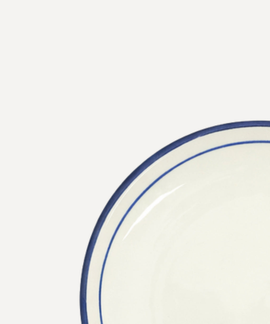Rim Bread Plate | Hand-Painted Ceramic, Deep Blue