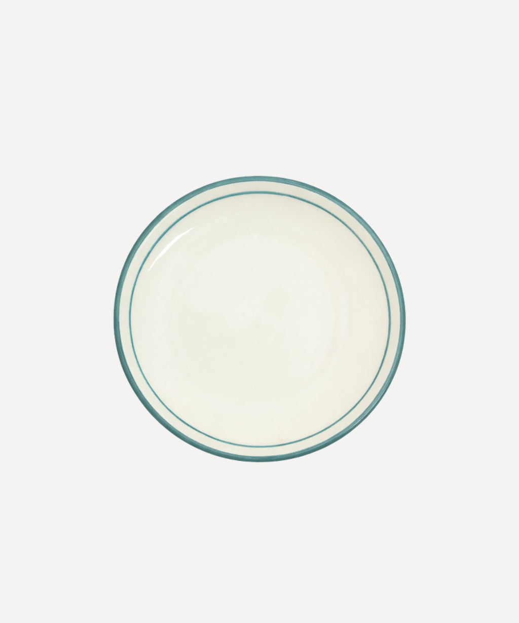 Rim Bread Plate | Hand-Painted Ceramic, Teal