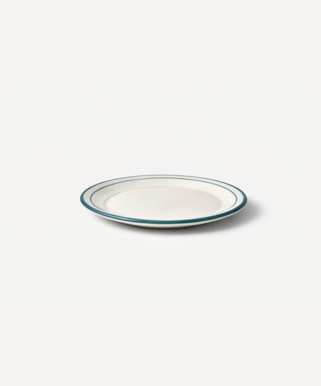 Rim Bread Plate | Hand-Painted Ceramic, Teal