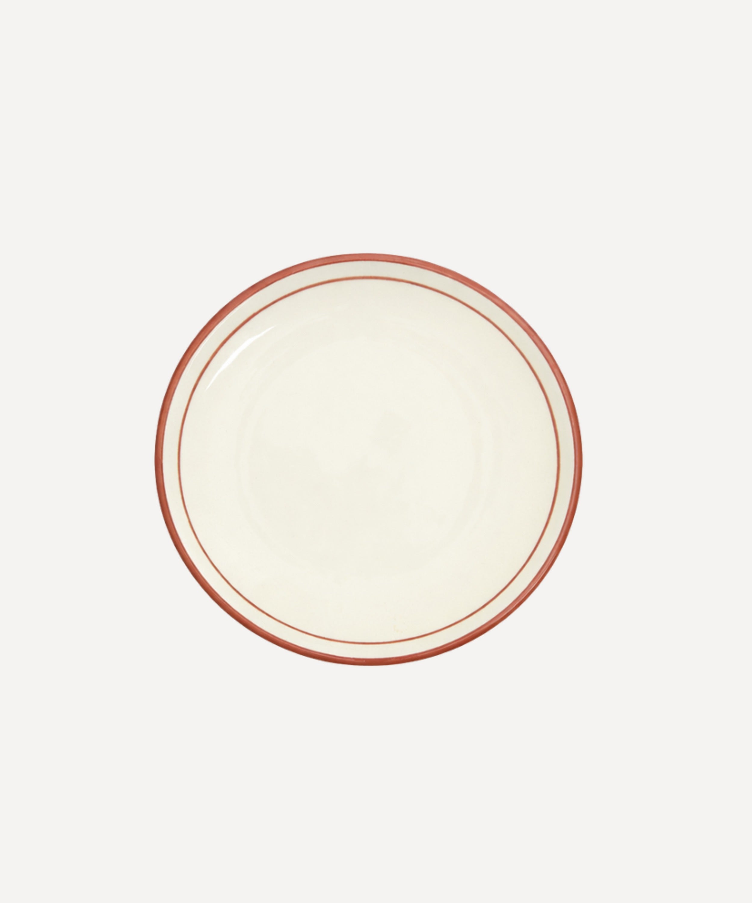 Rim Bread Plate | Hand-Painted Ceramic, Rust Red