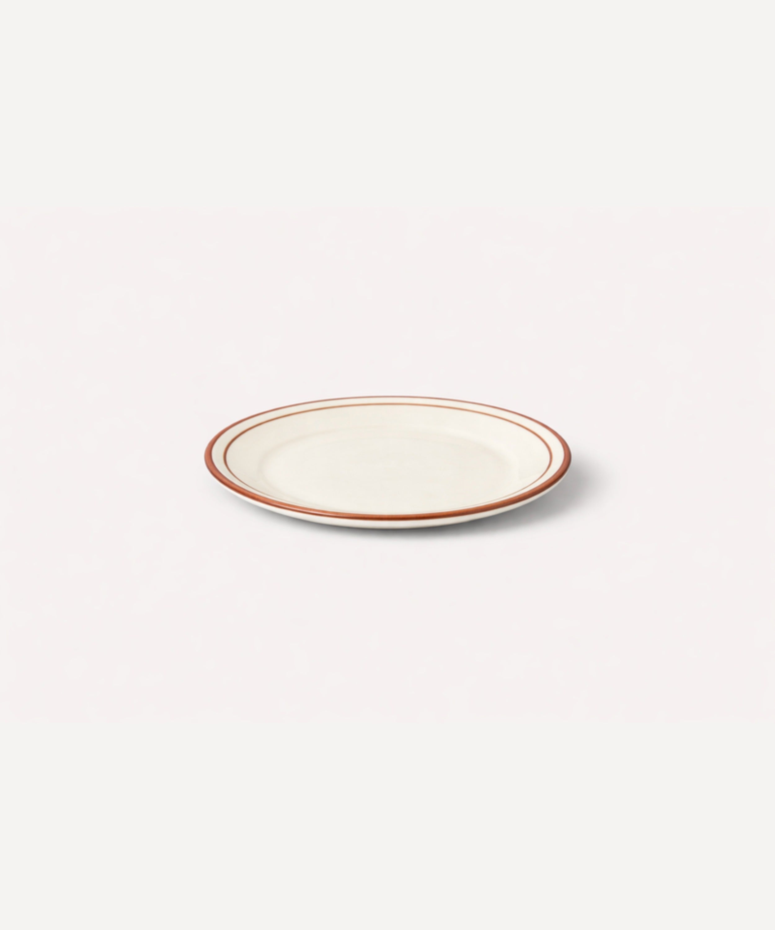 Rim Bread Plate | Hand-Painted Ceramic, Rust Red
