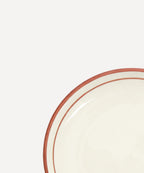 Rim Bread Plate | Hand-Painted Ceramic, Rust Red