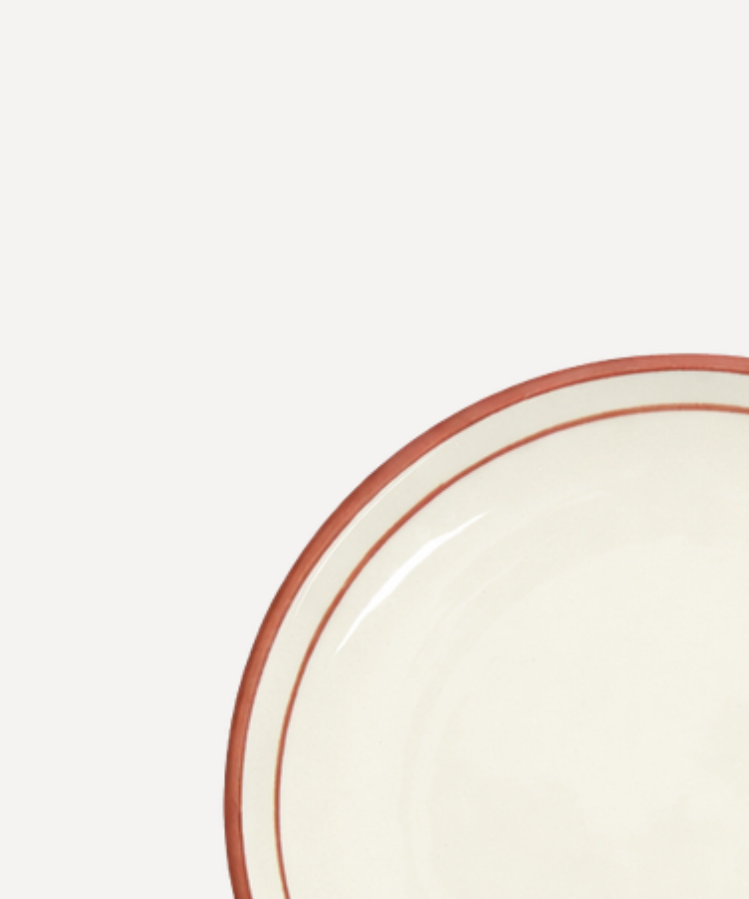 Rim Bread Plate | Hand-Painted Ceramic, Rust Red