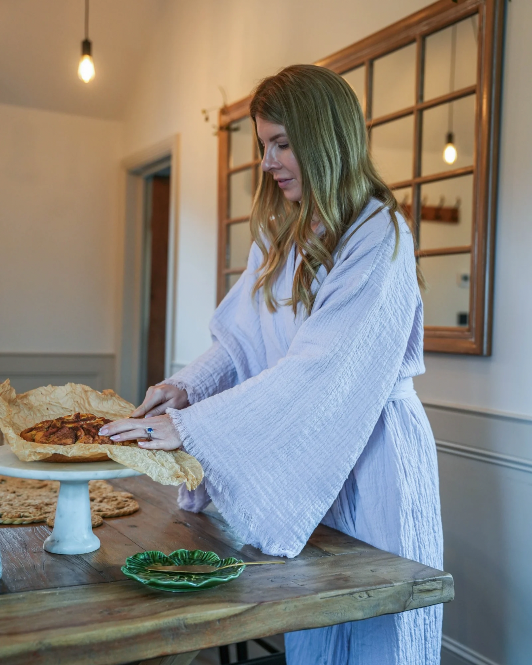The Lilac Cloud Organic Cotton Robe: Long