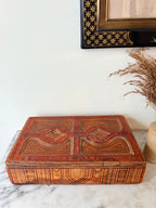 North African Hand-Tooled Leather Box, C1950