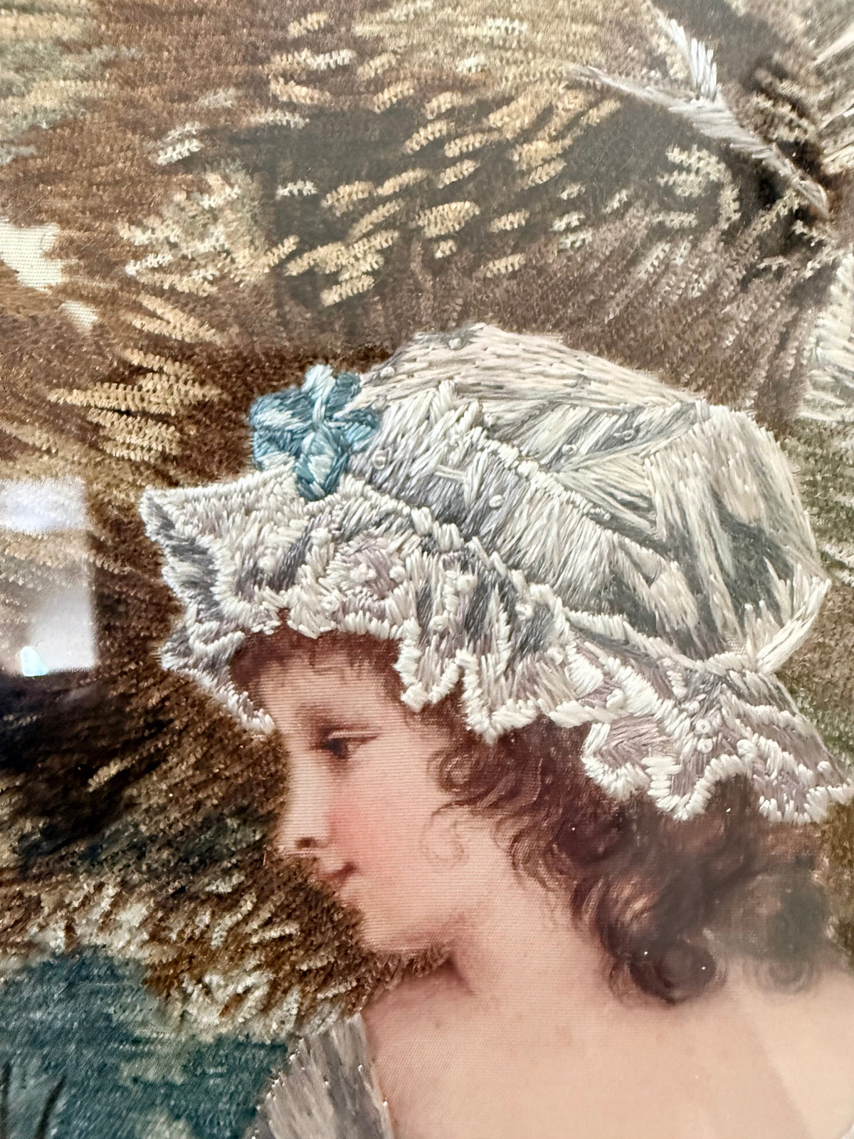 After Joshua Reynolds: Exquisite Silk Needlework C1910