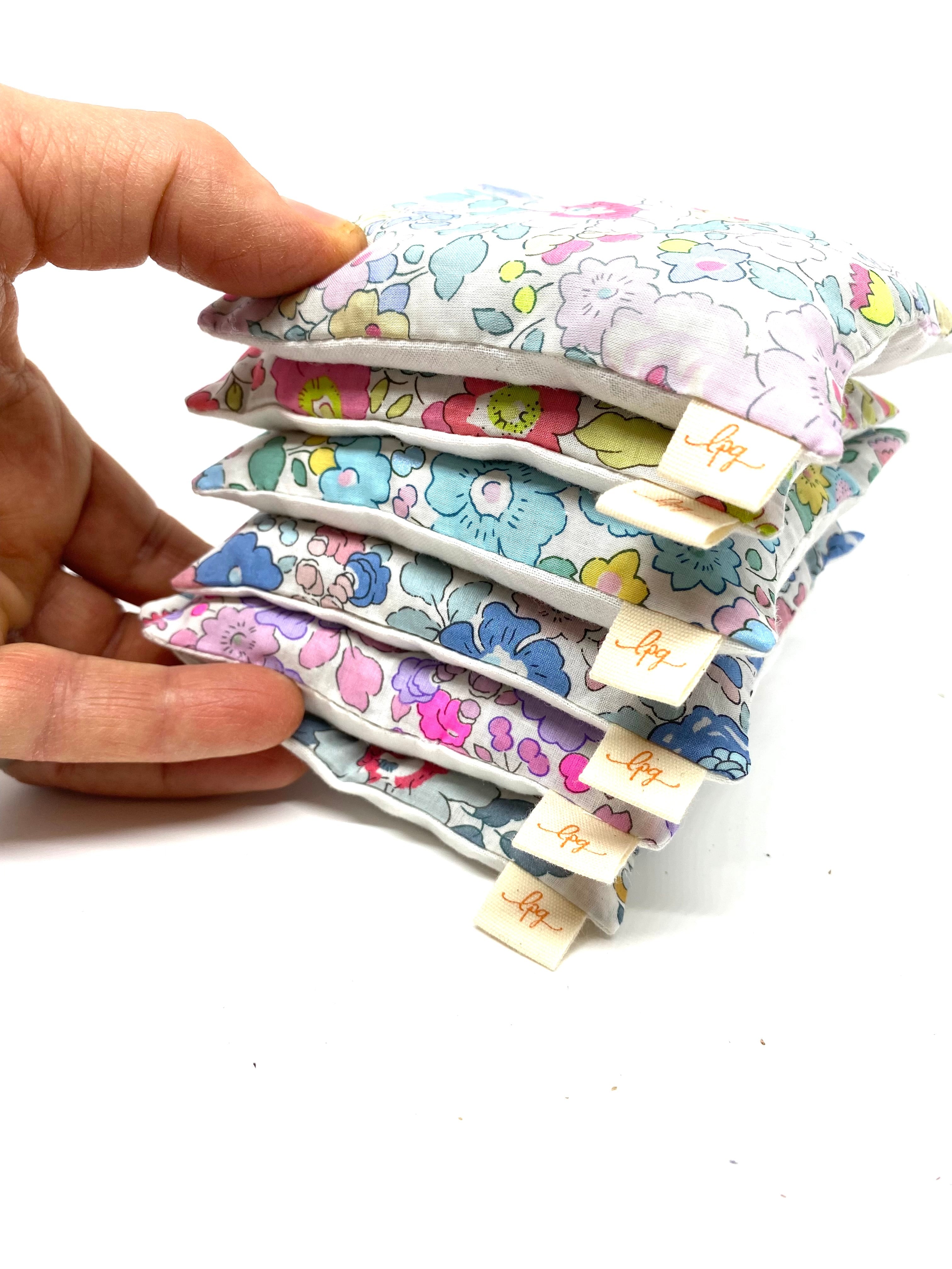 An assortment of six bright Liberty of London lavender bags