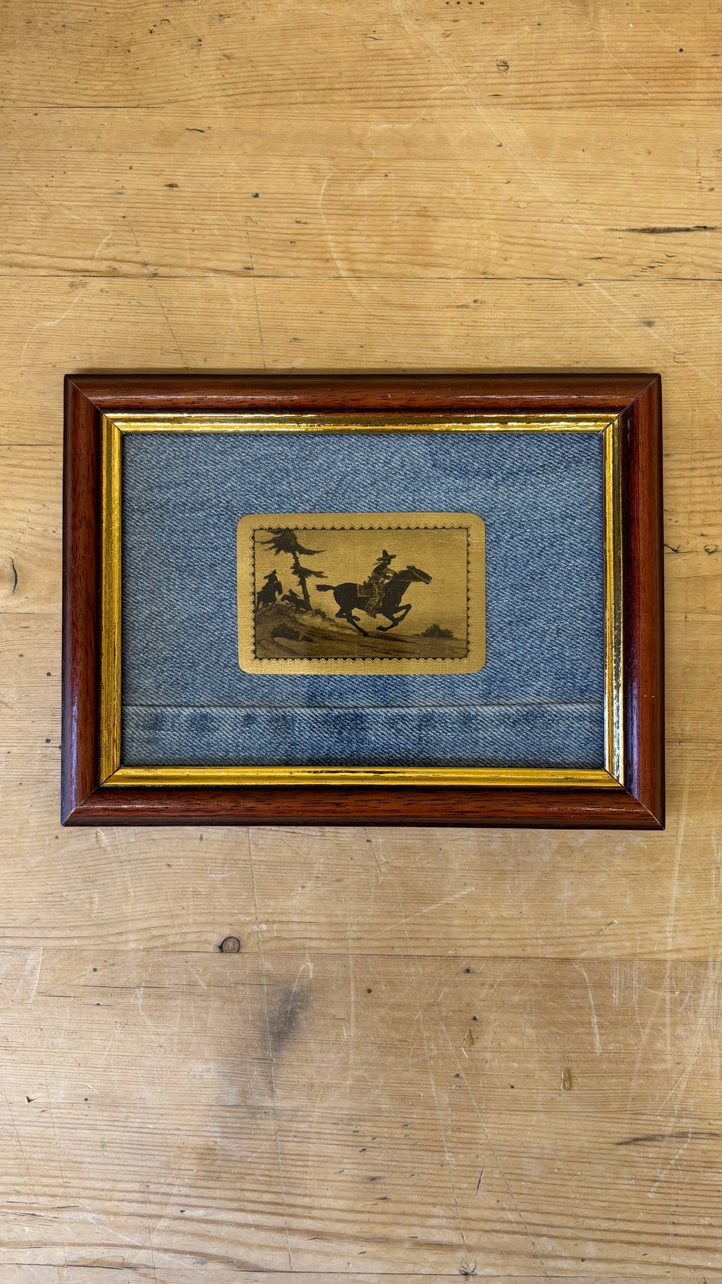 Framed Vintage Western Playing Card