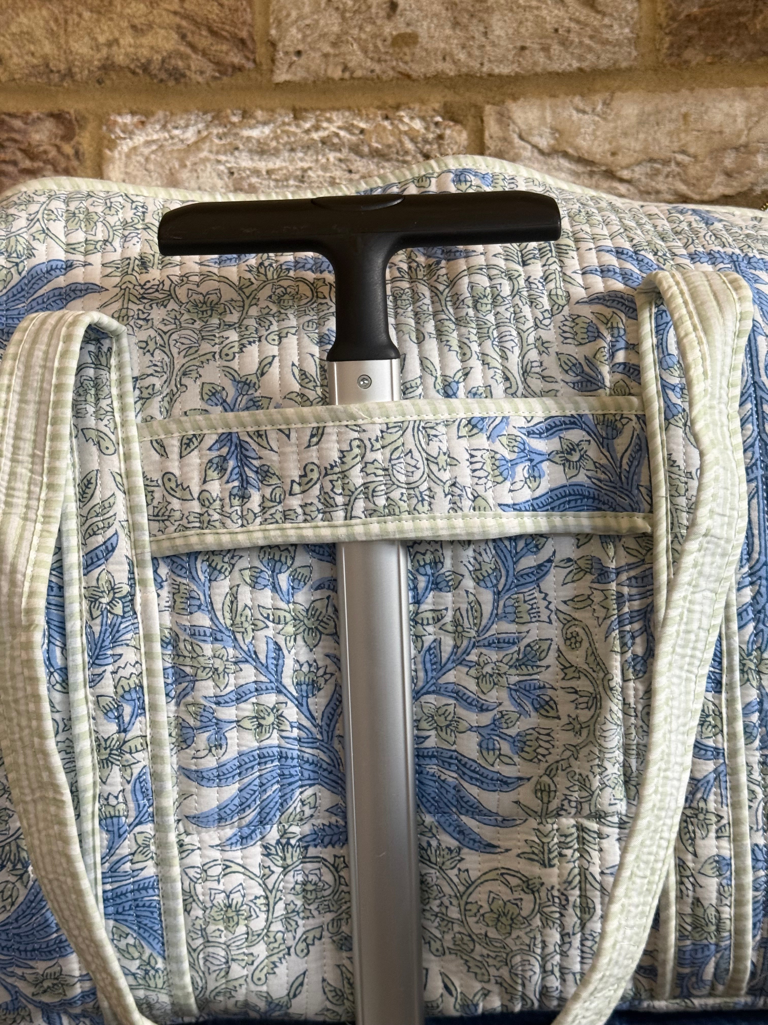 Meadow Mist Hand Block Printed Duffle Bag