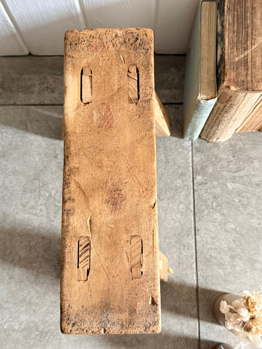 Mini Handcrafted Elm Stool