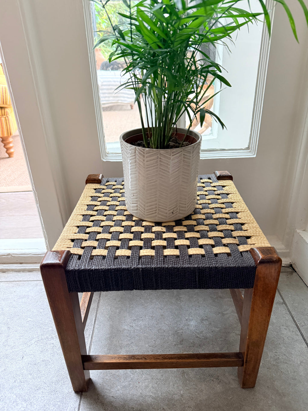 Midcentury Woven Stool 1