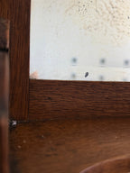 1920s French Oak Vanity or Shaving Mirror with Towel Rail