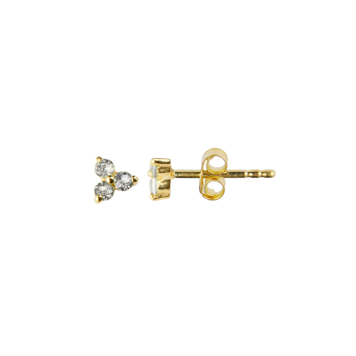 Clover Stud in Gold with Zirconia