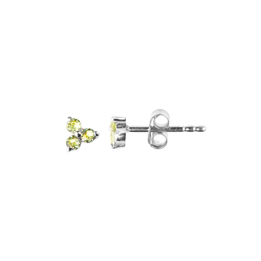 Clover Stud in Silver with Peridot