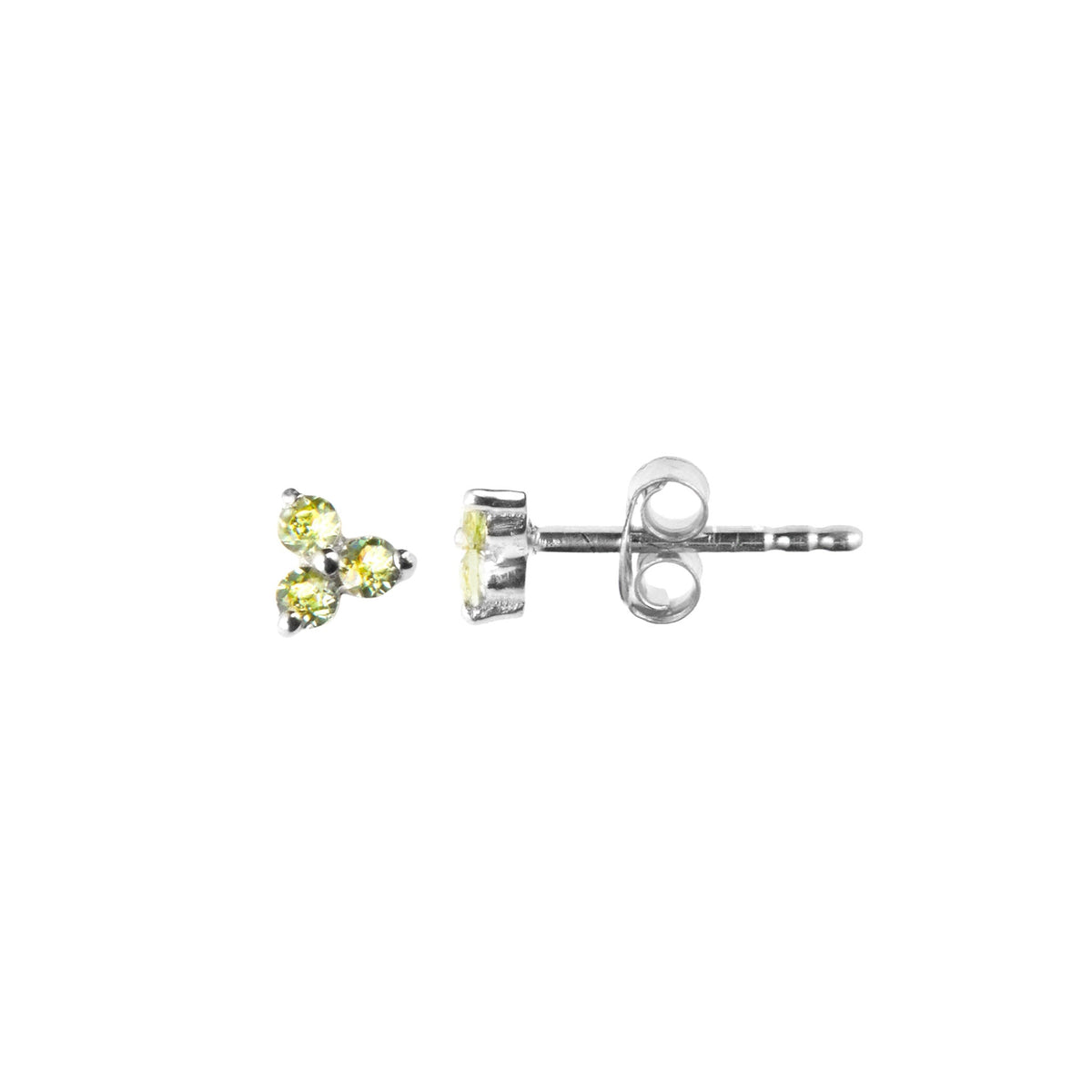 Clover Stud in Silver with Peridot