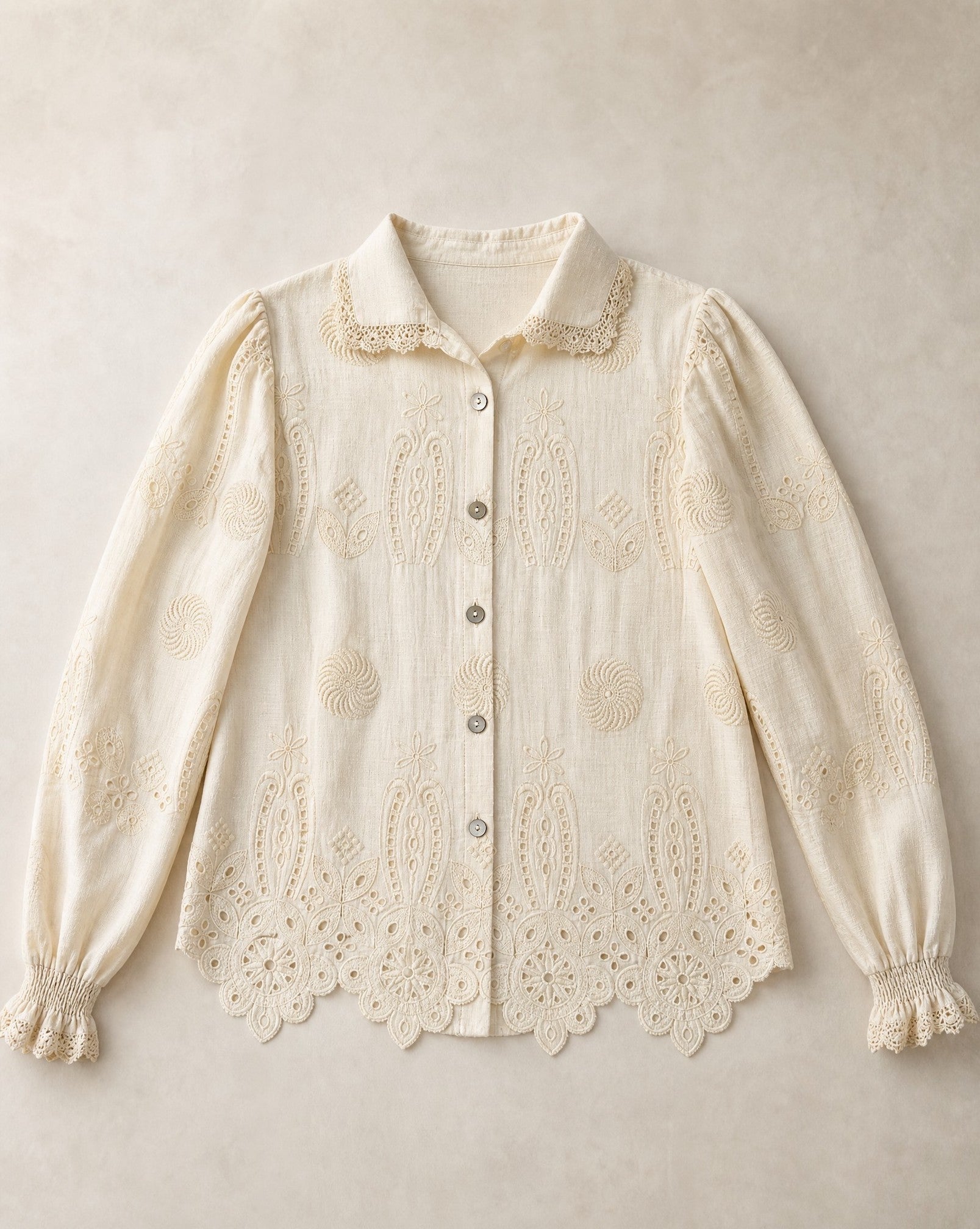 'SANI' BLOUSE IN CLOTTED CREAM