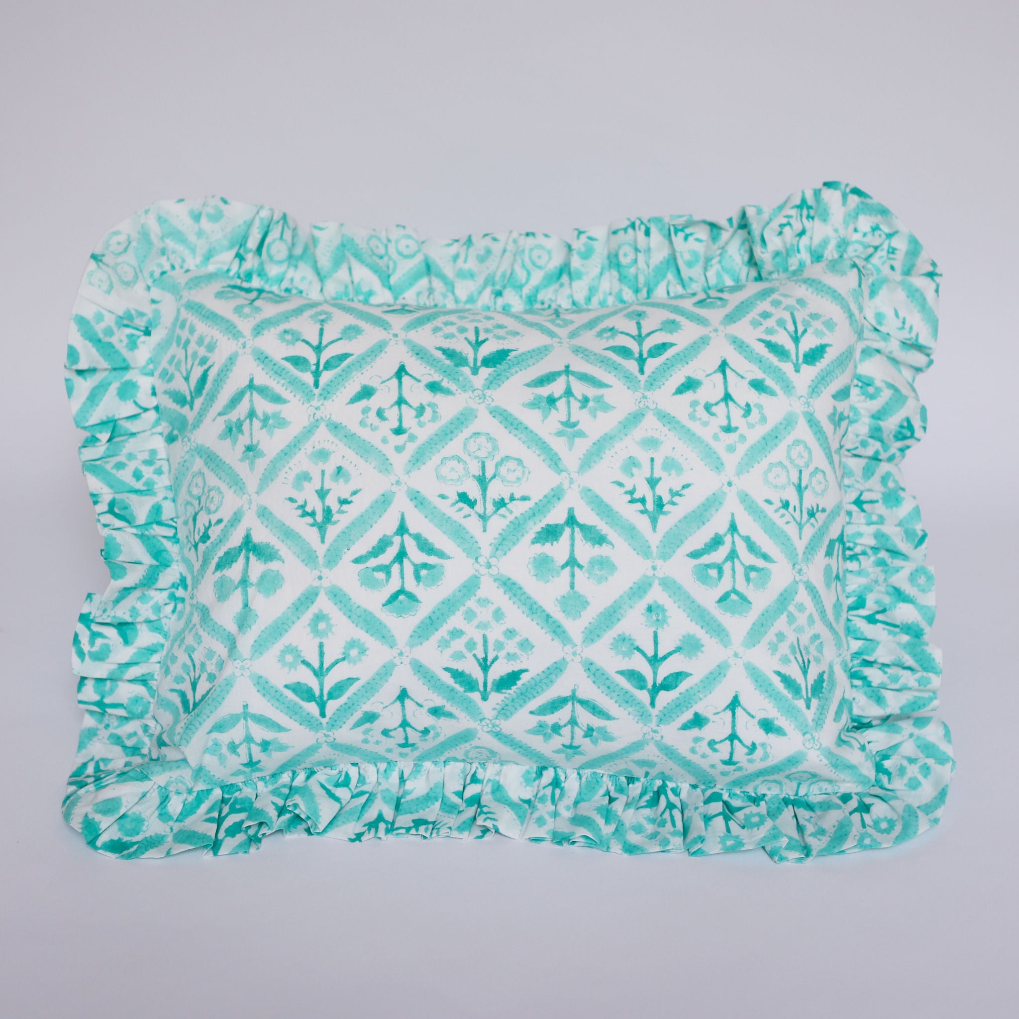 Green Trellis Cushion Cover - SALE