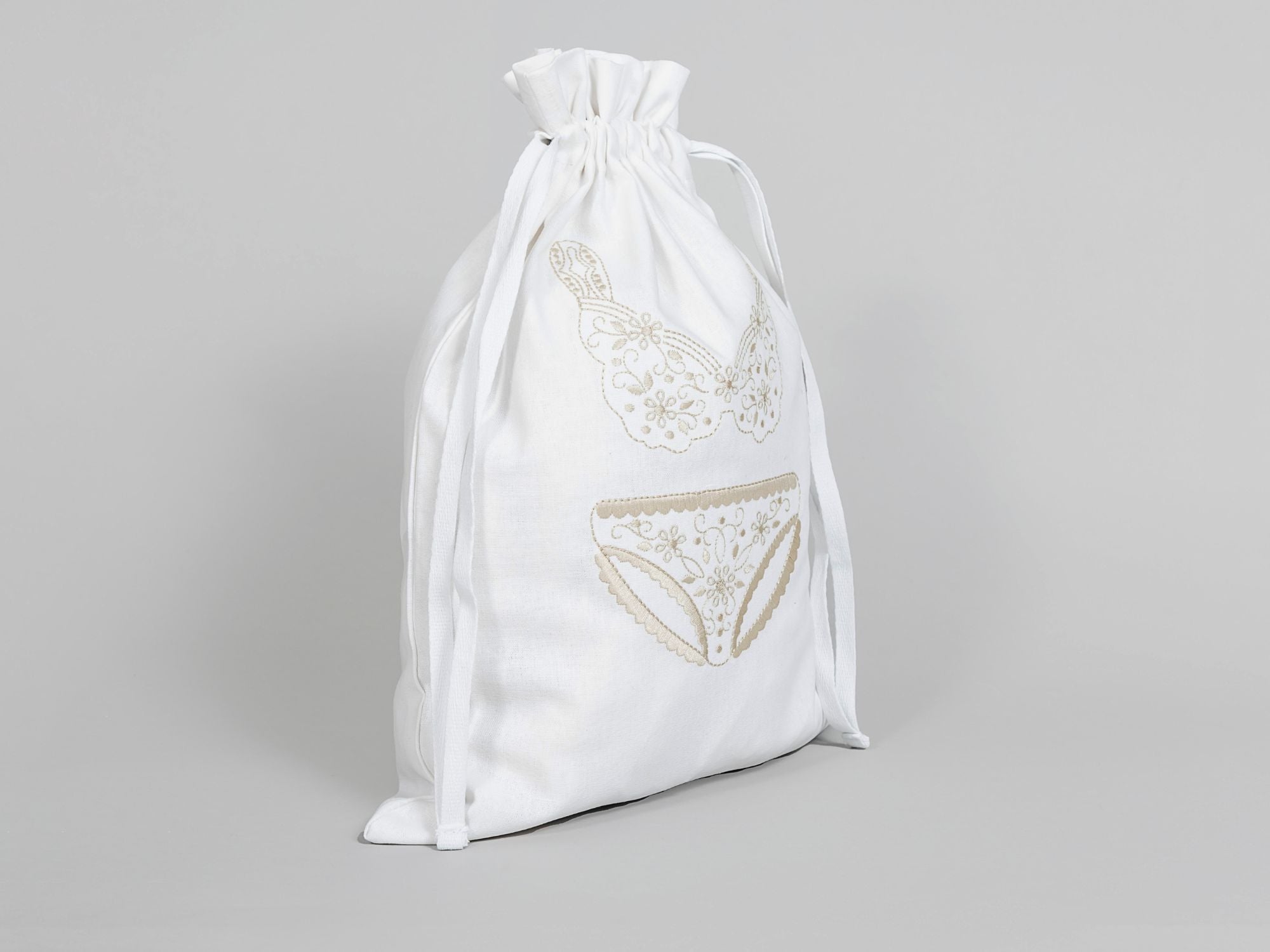 Linen Underwear Bag Natural on White