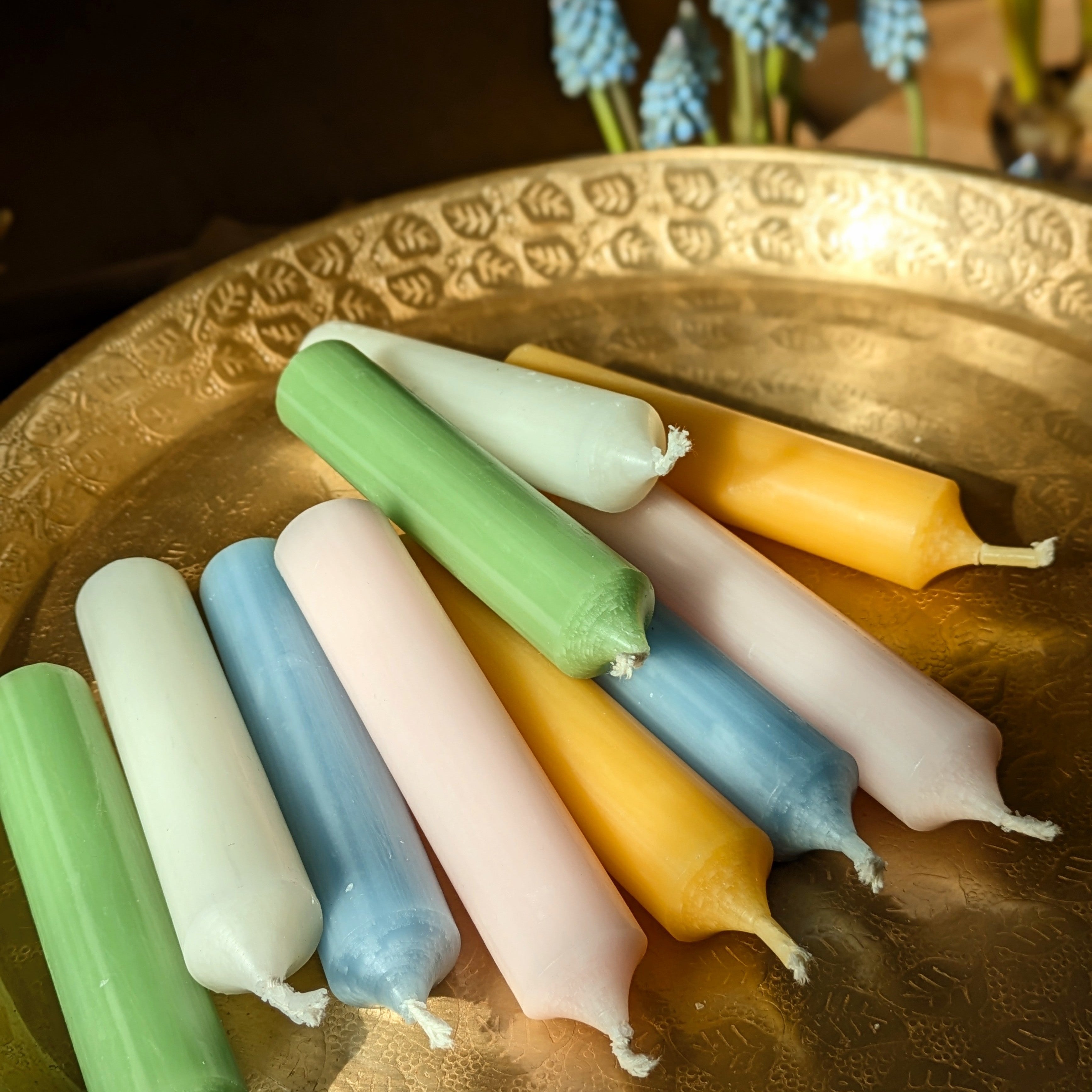 10 Short Dinner Candles | Pastel Assortment