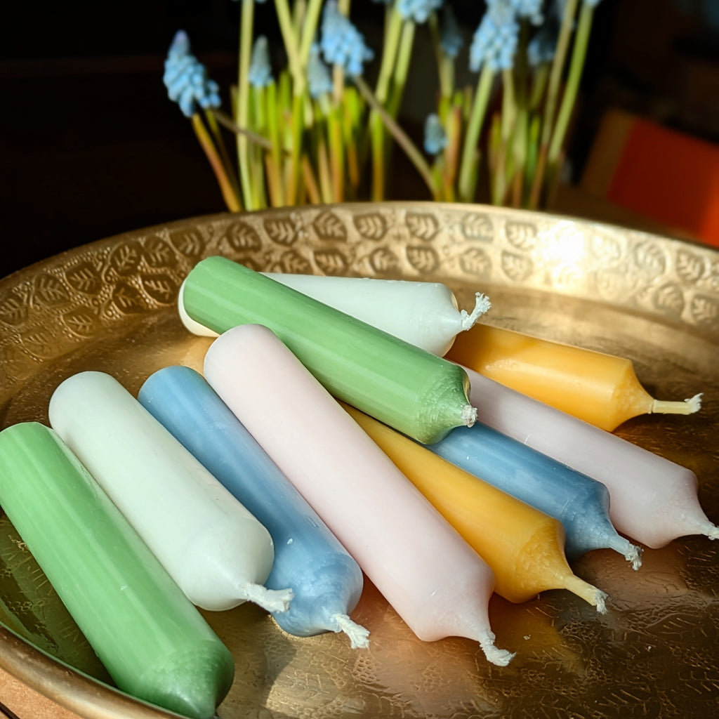 10 Short Dinner Candles | Pastel Assortment