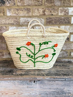 Handwoven Wildflower Straw Shopper