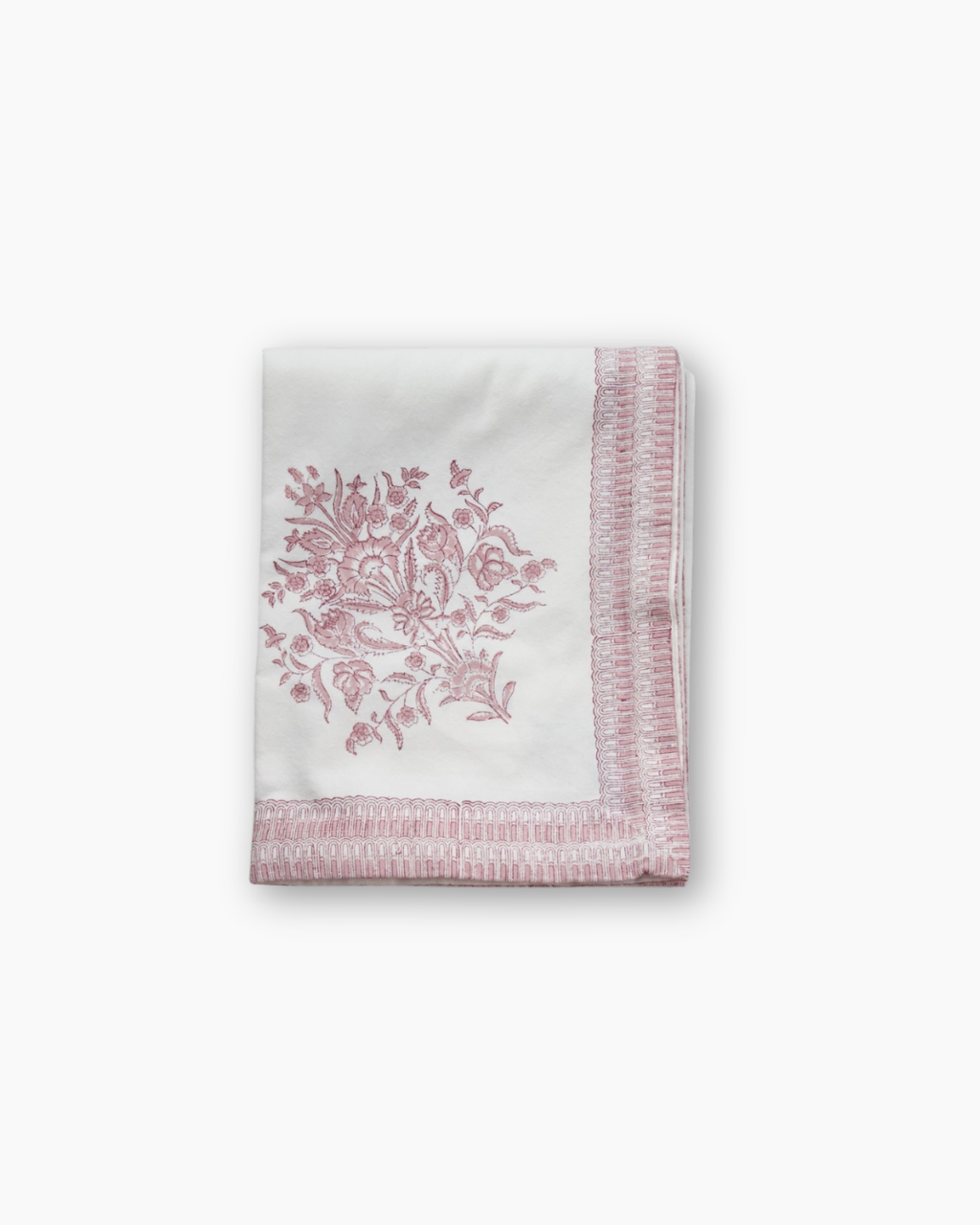 Varmala Hand Block Print Pink Tablecloth