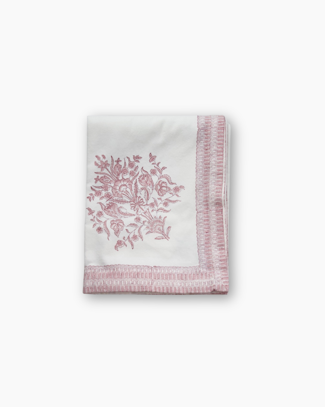 Varmala Hand Block Print Pink Tablecloth