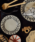 Helecho Side Plate | Hand-Painted Ceramic, Jet Black