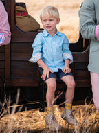 Boys Turquoise Cotton/Linen Shirt