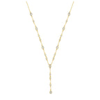 The Y Drop Necklace in Gold and Zirconia