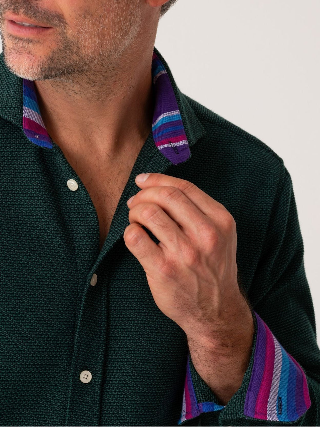 The Kikapu Shirt – Green Basketweave Knit