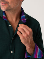 The Kikapu Shirt – Green Basketweave Knit