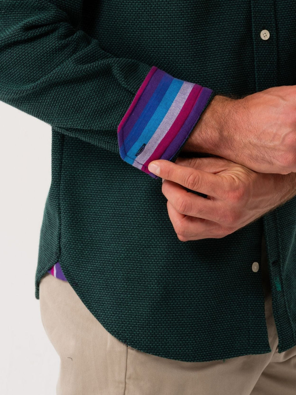 The Kikapu Shirt – Green Basketweave Knit