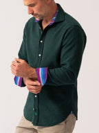 The Kikapu Shirt – Green Basketweave Knit