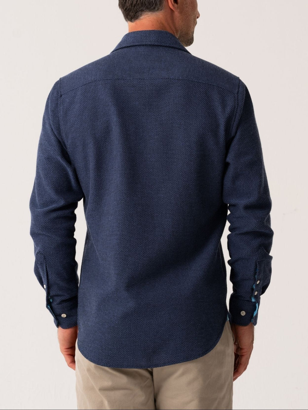 The Kikapu Shirt – Navy Basketweave Knit