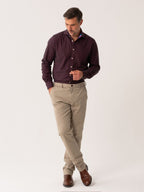 Burgundy Cotton-Cashmere Shirt