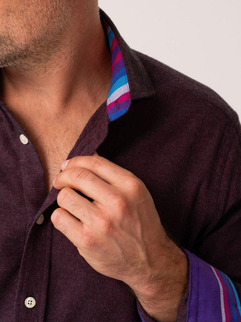 Burgundy Cotton-Cashmere Shirt