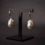 GIANT BAROQUE PEARL EARRINGS - SILVER