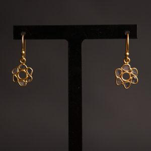 DIAMOND FLOWER GOLD VERMEIL EARRINGS
