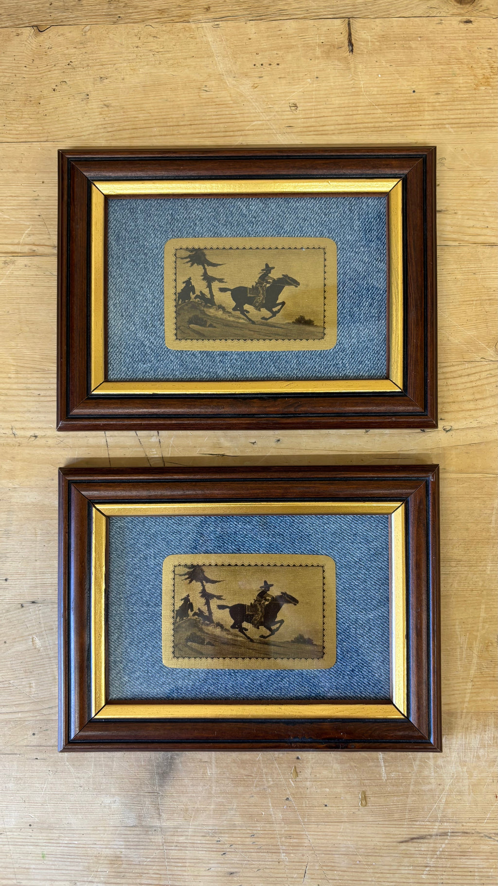 Framed Vintage Western Playing Card
