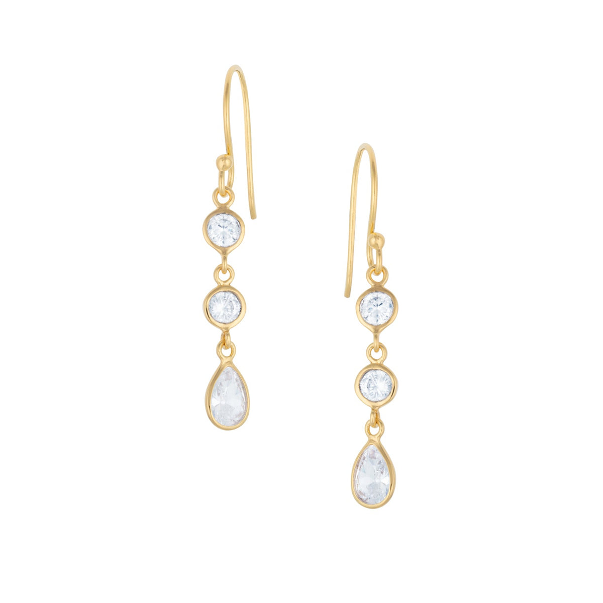Triple Drop in Gold and Zirconia