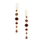 Cascade Earrings in Gold with Garnet